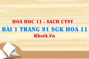 Bài 1 trang 91 SGK Hóa 11 Chân trời sáng tạo